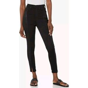NWT Hudson Sz 24 Centerfold Black Coated Extreme High-rise Super Skinny Pants